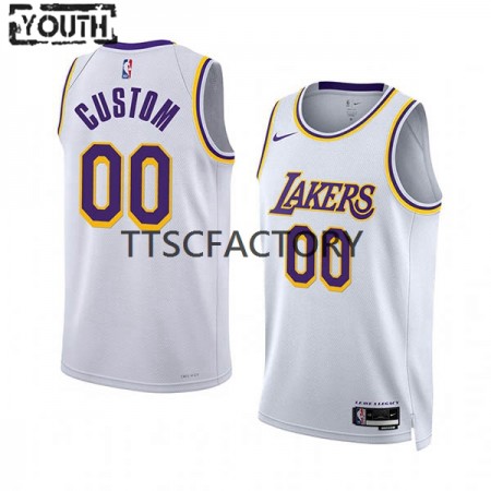 NBA Los Angeles Lakers Trikot Personalisierung Nike 2022-23 Association Edition Weiß Swingman - Kinder